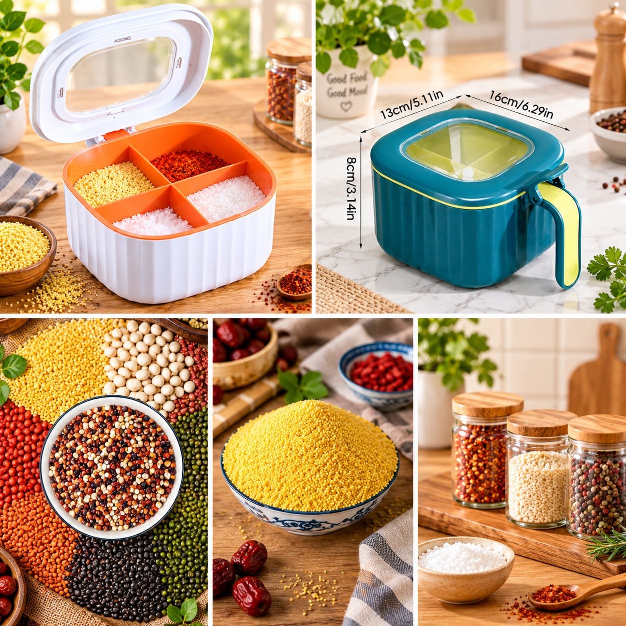 WhatsApp Image 2026-10-13 at 5.59.34 PM 4 Grid Airtight Seasoning Storage Box - Image 1