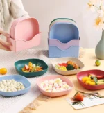 10Pcs Modern Simple Dinner Plates with Stand