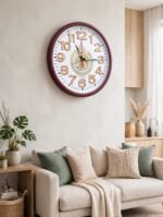 Premium Radium Wall Clock - White With Calliography - Image 3